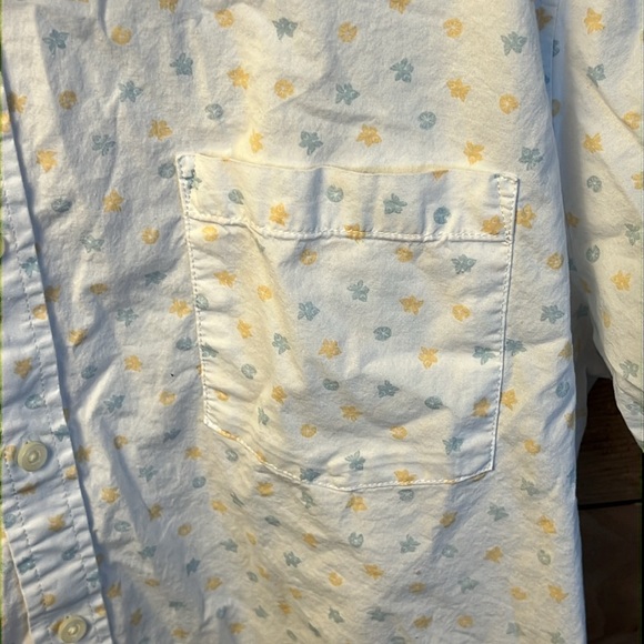 Goodfellow Shirt Mens White Stars Geometric Short Sleeve Collared Button Down XL - Picture 9 of 11